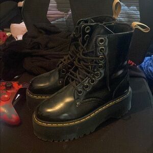 Black Platform Combat Boots